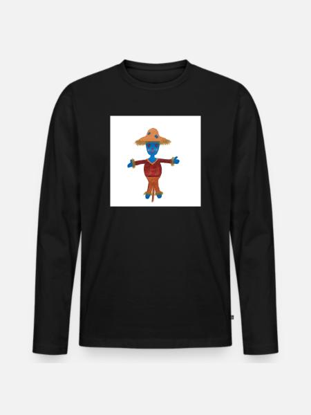 Susi Scarecrow Child Motif - Men's Premium Organic Long Sleeve Shirt - black