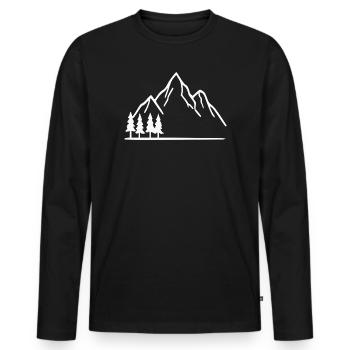 Cadeau d’alpinisme en randonnée en montagne - T-shirt manches longues Premium bio Homme - noir - Devant - Nico (187cm)