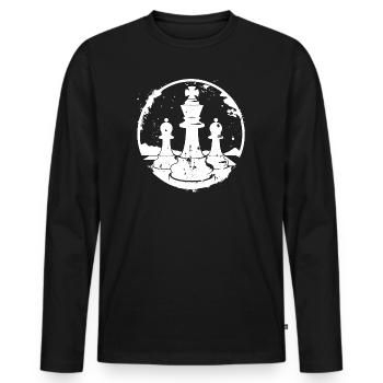 Chess Pieces Sketch - Men's Premium Organic Long Sleeve Shirt - black - Front - Nico (187cm)