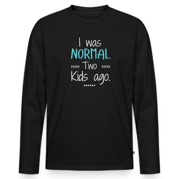 J’étais normal il y a deux enfants, parent drôle - T-shirt manches longues Premium bio Homme - noir - Devant - Nico (187cm)