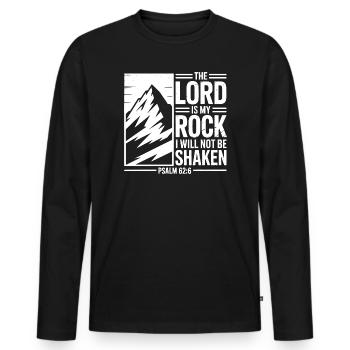 The Lord Is My Rock Psalm 62 - Männer Premium Bio Langarmshirt - Schwarz - Vorne - Nico (187cm)