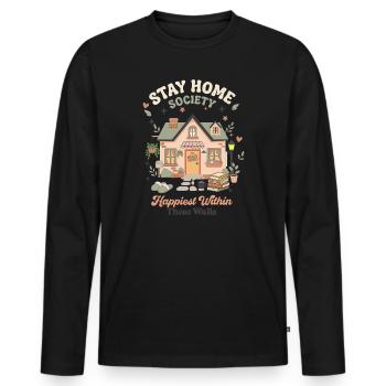 Stay Home Wohnidylle – Innenwelt - Men's Premium Organic Long Sleeve Shirt - black - Front - Nico (187cm)