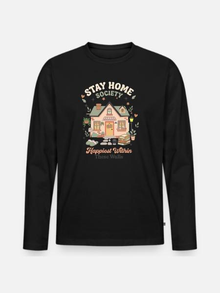 Stay Home Wohnidylle – Innenwelt - Men's Premium Organic Long Sleeve Shirt - black