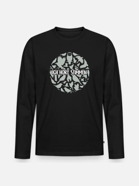 Ich höre Stimmen - Männer Premium Bio Langarmshirt - Schwarz