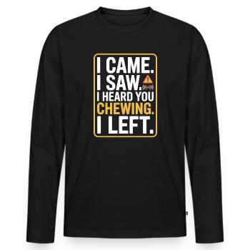 Bruits de mastication bruits de mastication bruits de claquement mastication mâchonnement - T-shirt manches longues Premium bio Homme - noir - Devant - Nico (187cm)
