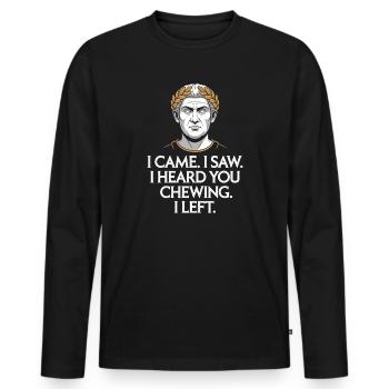 Bruits de mastication bruits de mastication bruits de claquement mastication mâchonnement - T-shirt manches longues Premium bio Homme - noir - Devant - Nico (187cm)