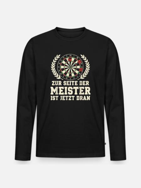 Dartmeister - Männer Premium Bio Langarmshirt - Schwarz