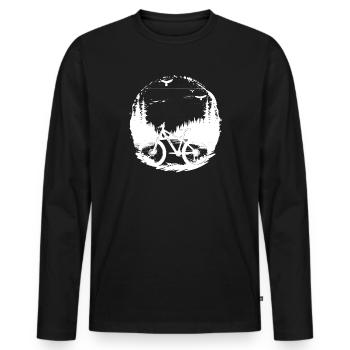 Mountain Biker Illustration - Men's Premium Organic Long Sleeve Shirt - black - Front - Nico (187cm)