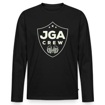 jga_crew_wappen- - T-shirt manches longues Premium bio Homme - noir - Devant - Nico (187cm)