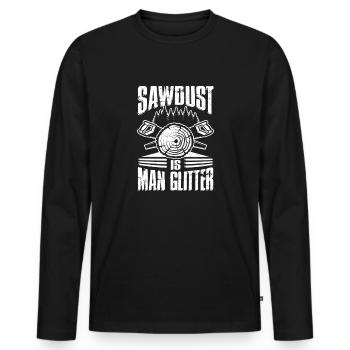 Charpentier Papa Oncle Bois Bois Bois - T-shirt manches longues Premium bio Homme - noir - Devant - Nico (187cm)