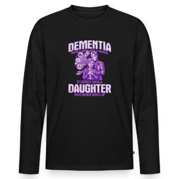 Dementia: Daughter never gives up - Men's Premium Organic Long Sleeve Shirt - black - Front - Nico (187cm)