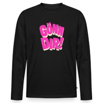 Treat yourself! - Men's Premium Organic Long Sleeve Shirt - black - Front - Nico (187cm)