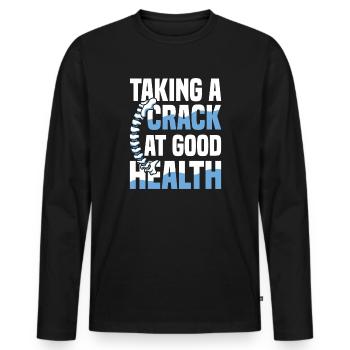 Tenter une bonne colonne vertébrale en bonne santé - T-shirt manches longues Premium bio Homme - noir - Devant - Nico (187cm)