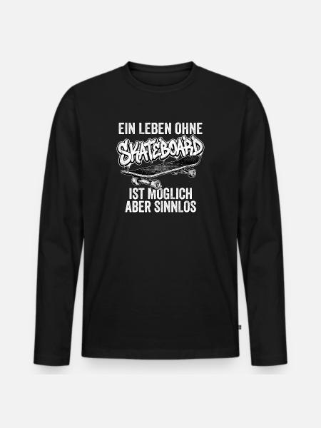 Skateboarding Skateboard - Männer Premium Bio Langarmshirt - Schwarz