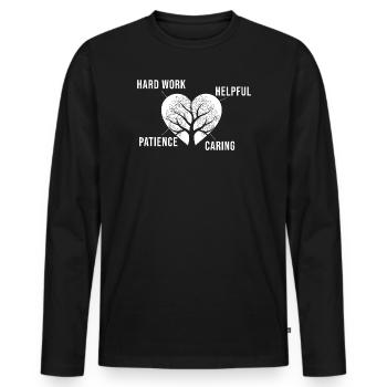 Social Worker Quote Hard Worker Social Work - Männer Premium Bio Langarmshirt - Schwarz - Vorne - Nico (187cm)