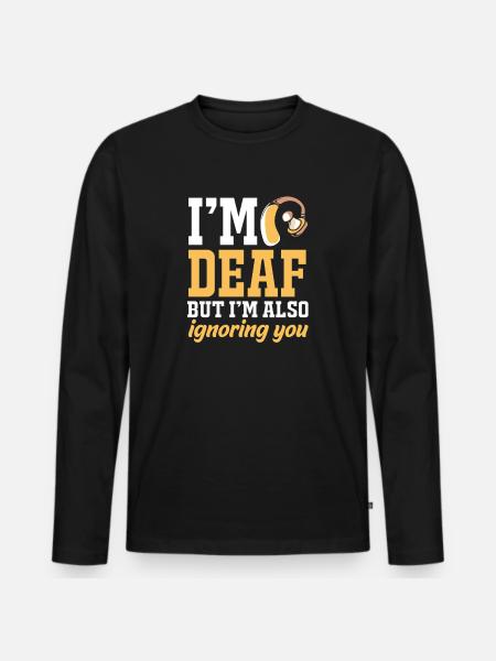 Deaf Deaf Deaf Sign Language - Men's Premium Organic Long Sleeve Shirt - black