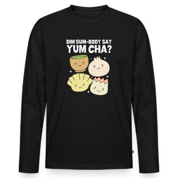 Dim sum - Men's Premium Organic Long Sleeve Shirt - black - Front - Nico (187cm)