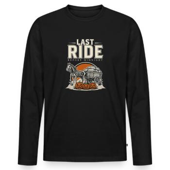 Halloween Wagon – Last Ride Before Midnight - Men's Premium Organic Long Sleeve Shirt - black - Front - Nico (187cm)