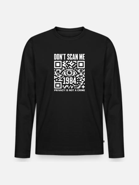 Eye QR Surveillance 1984 Review - Men's Premium Organic Long Sleeve Shirt - black