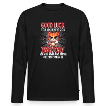 Funny Farewell Coworker - Men's Premium Organic Long Sleeve Shirt - black - Front - Nico (187cm)