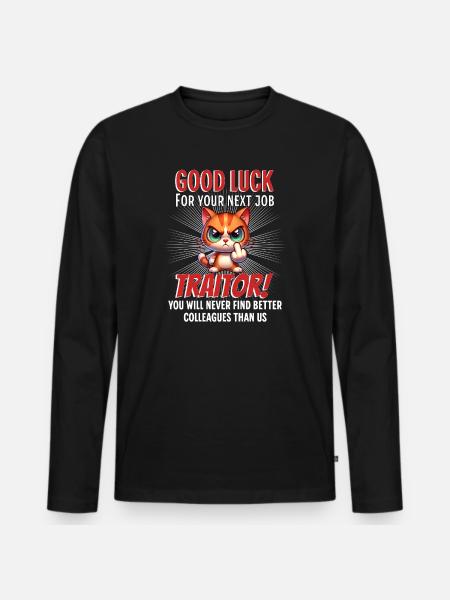Drôle d’adieu collègue - T-shirt manches longues Premium bio Homme - noir