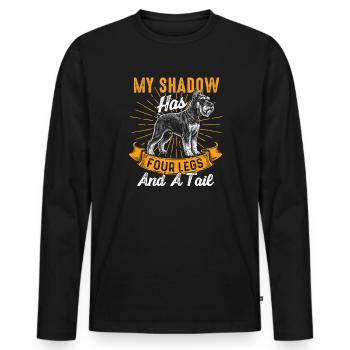 My Shadow Has Four Legs Schnauzer Love - Men's Premium Organic Long Sleeve Shirt - black - Front - Nico (187cm)