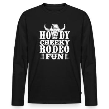Rodeo Horse Riding Rodeo Fun Cowboy - Men's Premium Organic Long Sleeve Shirt - black - Front - Nico (187cm)