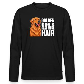 Golden Girls Have More Hair Golden Retriever - Men's Premium Organic Long Sleeve Shirt - black - Front - Nico (187cm)