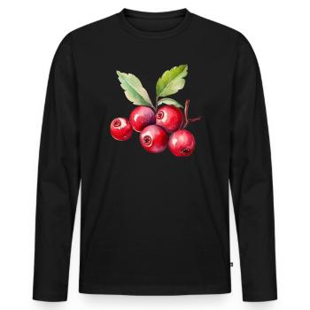 Cranberry Costume Carnival Red Cranberries - Men's Premium Organic Long Sleeve Shirt - black - Front - Nico (187cm)