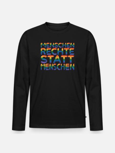 Menschenrechte Statement für Demokratie Fans - Männer Premium Bio Langarmshirt - Schwarz