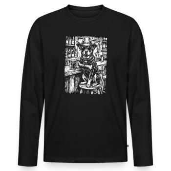 Cowboy Hund Bier Lustiger Rottweiler - Männer Premium Bio Langarmshirt - Schwarz - Vorne - Nico (187cm)