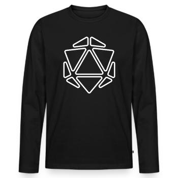 J20 - T-shirt manches longues Premium bio Homme - noir - Devant - Nico (187cm)