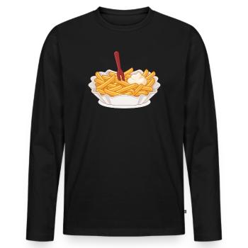 French fries - Men's Premium Organic Long Sleeve Shirt - black - Front - Nico (187cm)