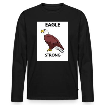 Eagle Strong Grafikthema - Männer Premium Bio Langarmshirt - Schwarz - Vorne - Nico (187cm)