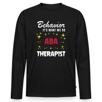 Verhaltenstherapie Therapie Verhalten - Männer Premium Bio Langarmshirt - Schwarz - Vorne - Nico (187cm)