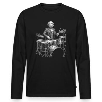 Martin Van Buren Trommler Skizze - Männer Premium Bio Langarmshirt - Schwarz - Vorne - Nico (187cm)