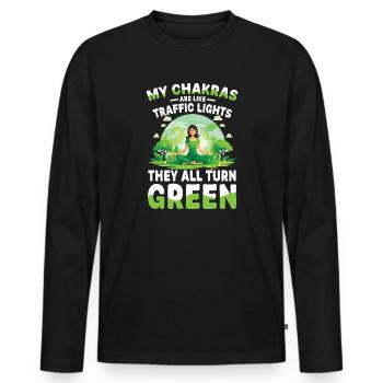  My Chakras Are Like Traffic Lights They All Turn - Männer Premium Bio Langarmshirt - Schwarz - Vorne - Nico (187cm)