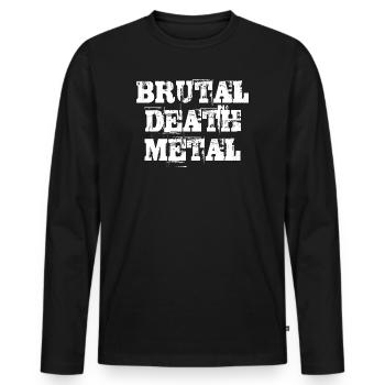 Brutale Death-Metal-Typografie - Männer Premium Bio Langarmshirt - Schwarz - Vorne - Nico (187cm)