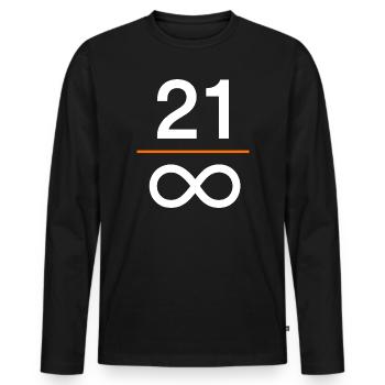 Bitcoin digitales Geld Wertspeicher Finanzen - Männer Premium Bio Langarmshirt - Schwarz - Vorne - Nico (187cm)