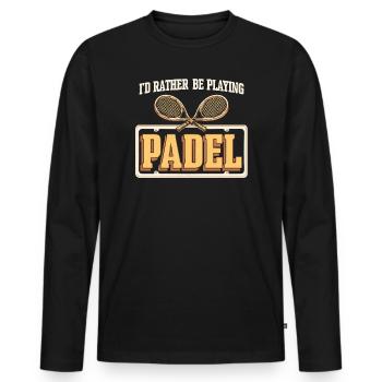 Padel Tennis Retro - Männer Premium Bio Langarmshirt - Schwarz - Vorne - Nico (187cm)