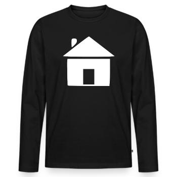 House Minimal Builder Gift - Men's Premium Organic Long Sleeve Shirt - black - Front - Nico (187cm)