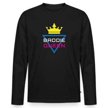 Bösewichtkönigin Krone Y2K - Männer Premium Bio Langarmshirt - Schwarz - Vorne - Nico (187cm)