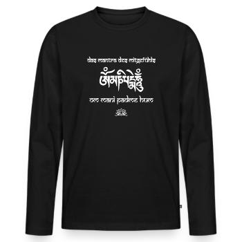 Om Mani Padme Hum - Männer Premium Bio Langarmshirt - Schwarz - Vorne - Nico (187cm)