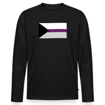Drapeau de la fierté demisexuelle - T-shirt manches longues Premium bio Homme - noir - Devant - Nico (187cm)