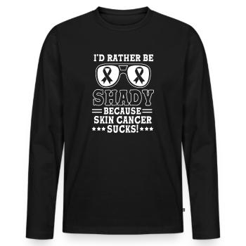 Cancer de la peau, mélanome - T-shirt manches longues Premium bio Homme - noir - Devant - Nico (187cm)