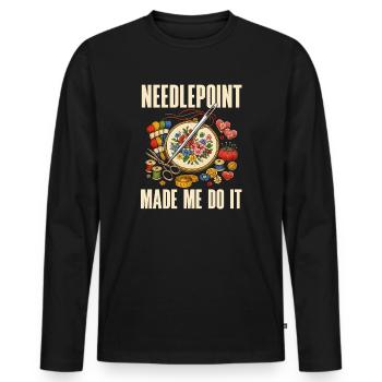 Lustiges Nadelspitzen-bastelhobby - Männer Premium Bio Langarmshirt - Schwarz - Vorne - Nico (187cm)