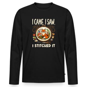 Lustiges Nadelspitzen-bastelhobby - Männer Premium Bio Langarmshirt - Schwarz - Vorne - Nico (187cm)