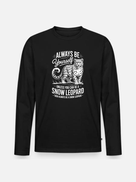 Schneeleopard Sprüche Süßes Schneeleopard Geschenk - Männer Premium Bio Langarmshirt - Schwarz
