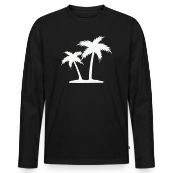 Palmeninsel Silhouette - Männer Premium Bio Langarmshirt - Schwarz - Vorne - Nico (187cm)