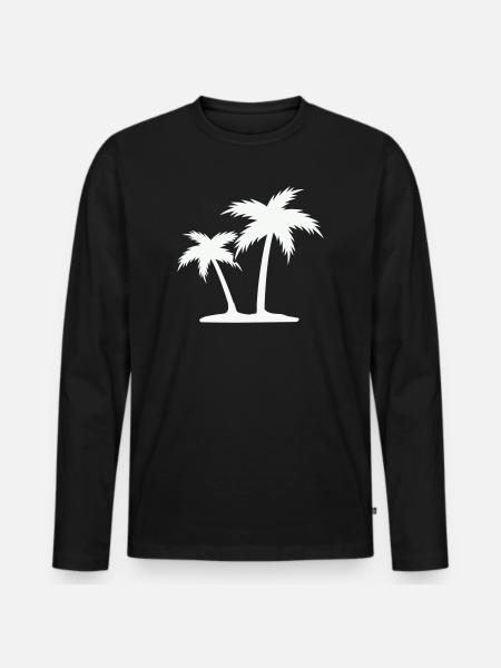 Palm Island Silhouette - Men's Premium Organic Long Sleeve Shirt - black